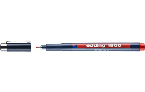Edding 1800 - Fineliner - Rød - Pigmentblæk - 0.7 Mm