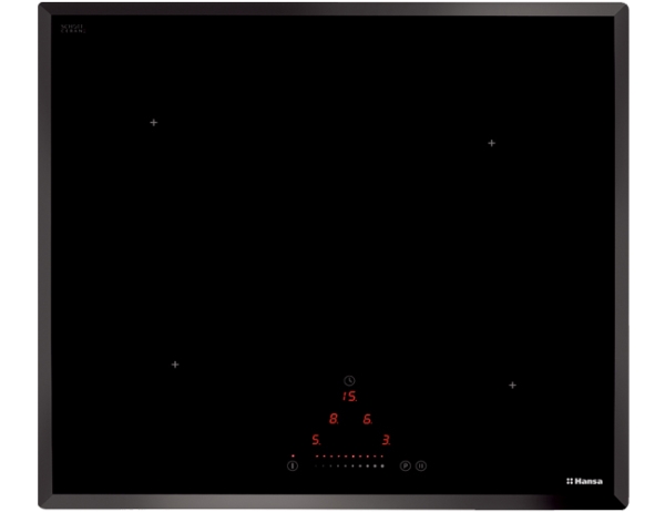 Hansa BHI68303, Sort, Indbygget, Zone induktionskogeplade, Keramisk, 4 zone(s), 4 zone(s)