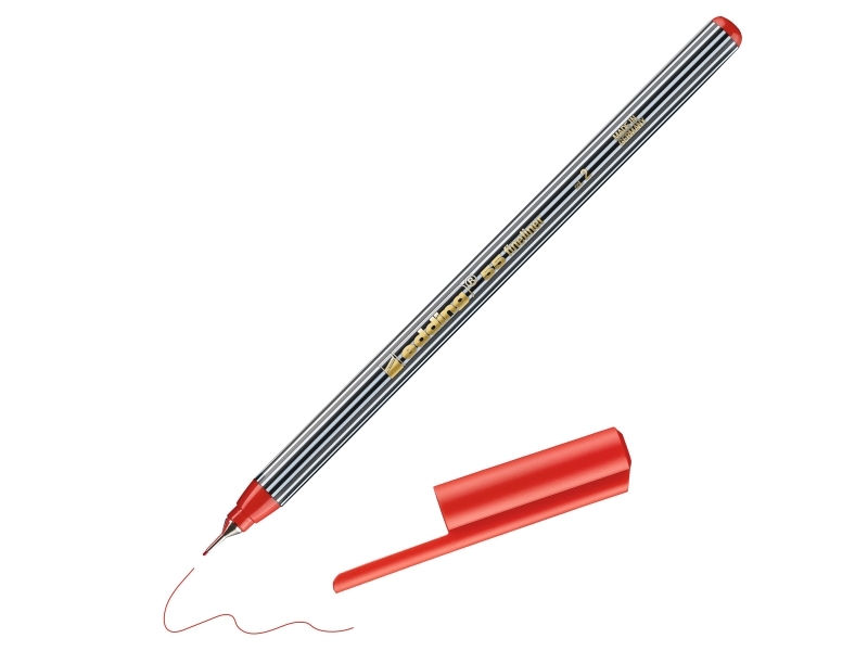 Edding 55 - Fineliner - Rød - Vandbaseret Blæk - 0.3 Mm - Fin