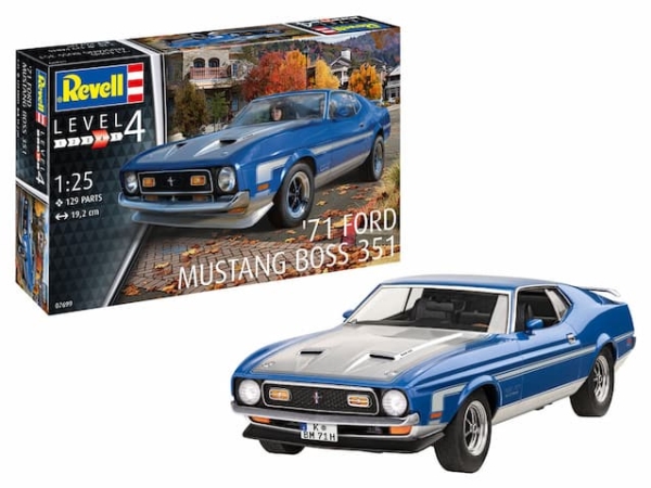 Revell 07699, Stadtautomodell, Montagesatz, 1:25, ''71 Ford Mustang Boss 351, Junge, Kunststoff
