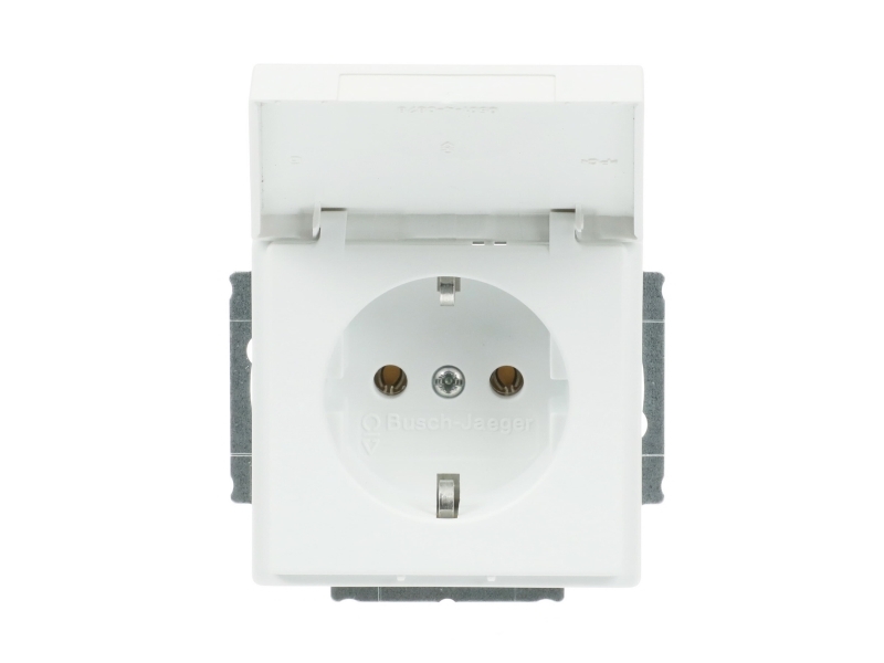 Abb 20 Euk-884, Type F, 2P+Pe, Hvid, Termoplast, Plast, Ip20, 250 V