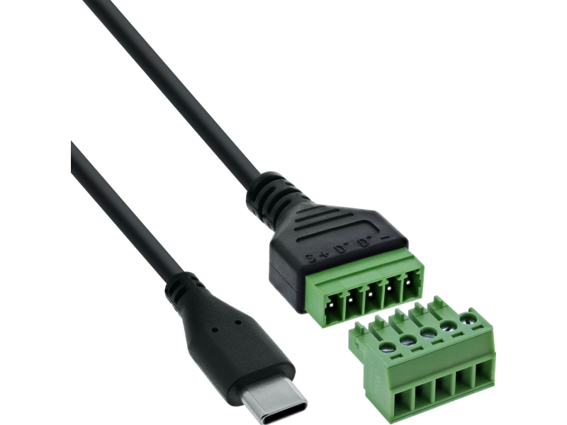 Inline 92504E, Sort, Grøn, Hanstik/Hunstik, Lige, 26/16, 300 V, 10 Mo