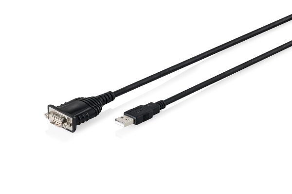 Digitus Usb 2.0 To Rs232 Adapter Cable, 1.8 M, Integrated Ftdi Ft232rnl Chipset, Black, 1.8 M, Usb Type-A, Db-9, Male, Male