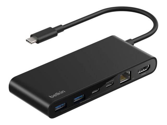 Belkin 8-Port Usb-C Hub With 2.5Gb Ethernet, Usb Type-C, Hdmi, Rj-45, Usb 3.2 Gen 1 (3.1 Gen 1) Type-A, Usb Type-C, Microsd (Transflash), Sd, 10000 M