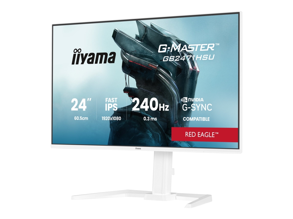 Iiyama G-Master Gb2471hsu-W1, 60.5 Cm (23.8"), 1920 X 1080 Pixels, 0.3 Ms, White