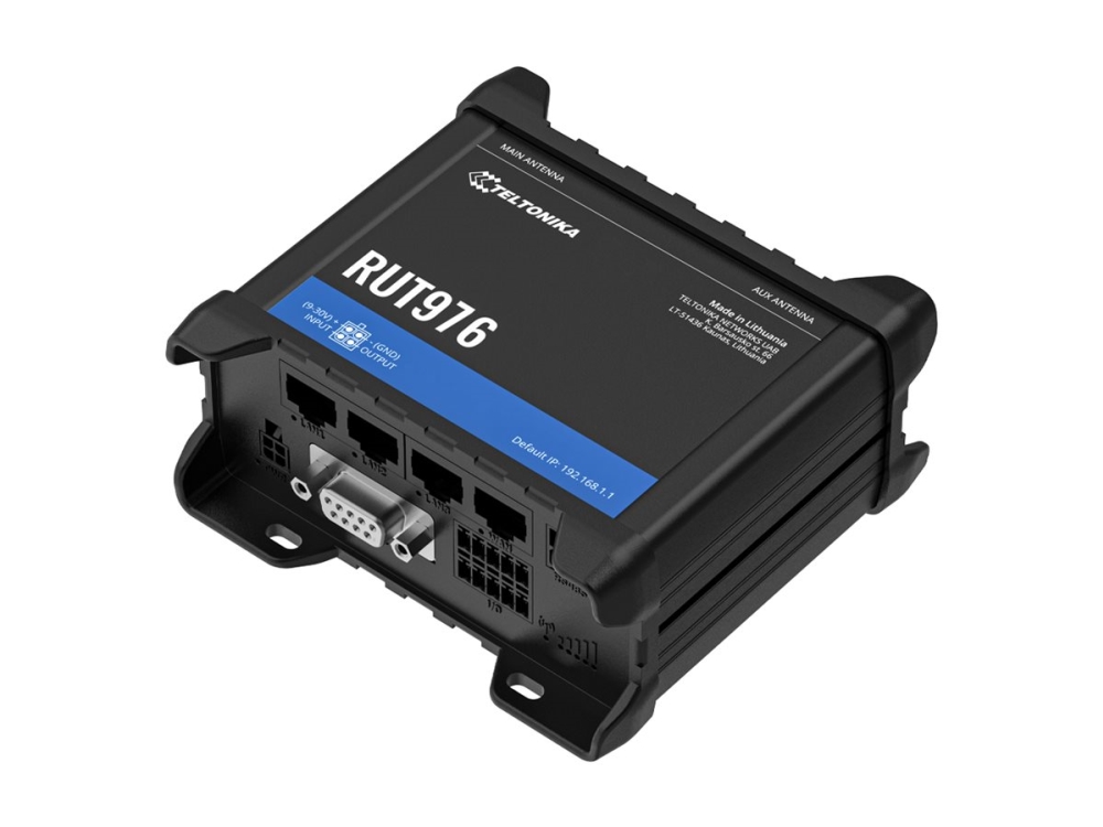 Teltonika Rut976 - Trådløs Router - Mesh - Wwan 4-Port Switch - 5G, Lte - 4G, 5G - Din Monterbar På Skinne, Væg-Monterbar, Overflademonterbar