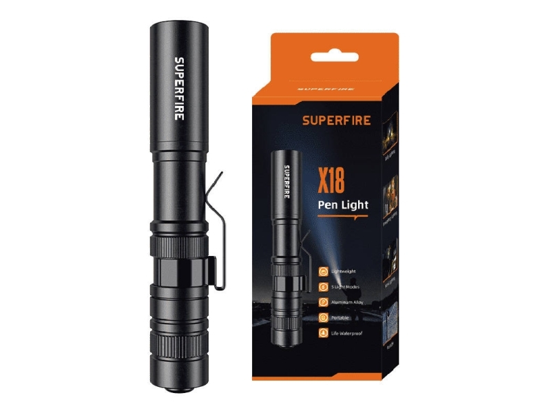 Lommelykt MINI X18, 55lm, 5W, 1x AAA, 5 funksjoner, IP44