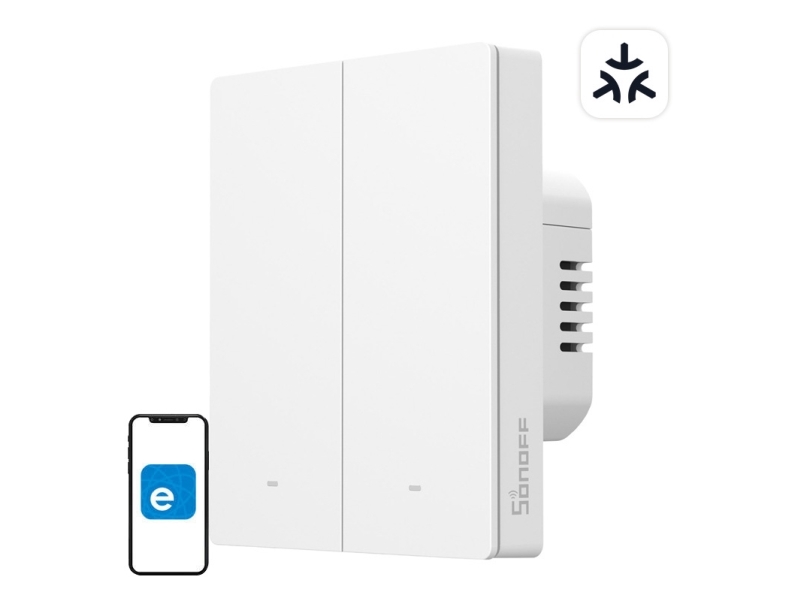 M5-2C-80W Matter Wifi Smart Wall Switch (2-Channel, For Frame)
