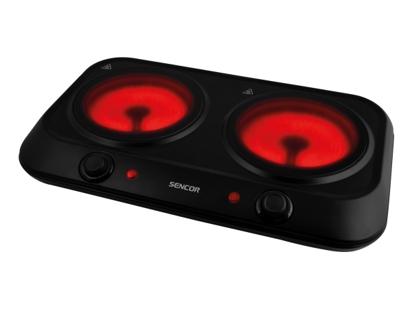 Sencor SCP 2263BK, Keittolevy, musta, Rotaatio, Metalli, Yläosa edessä, 0,9 m