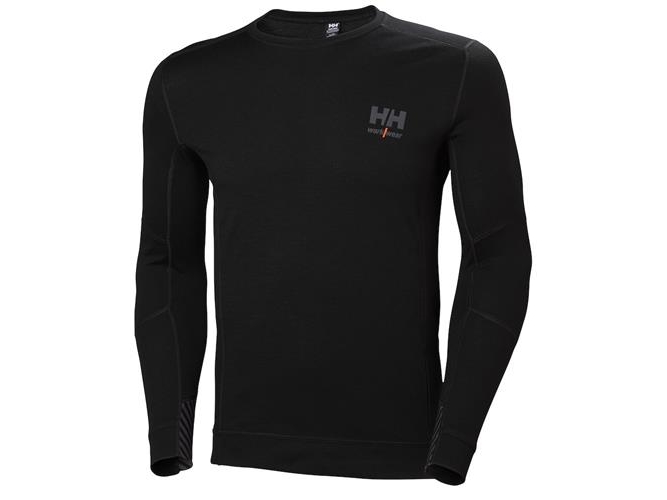 Hh Workwear Lifa Merino Uld Undertrøje Med Lange Ærmer 75106 Sort Xl