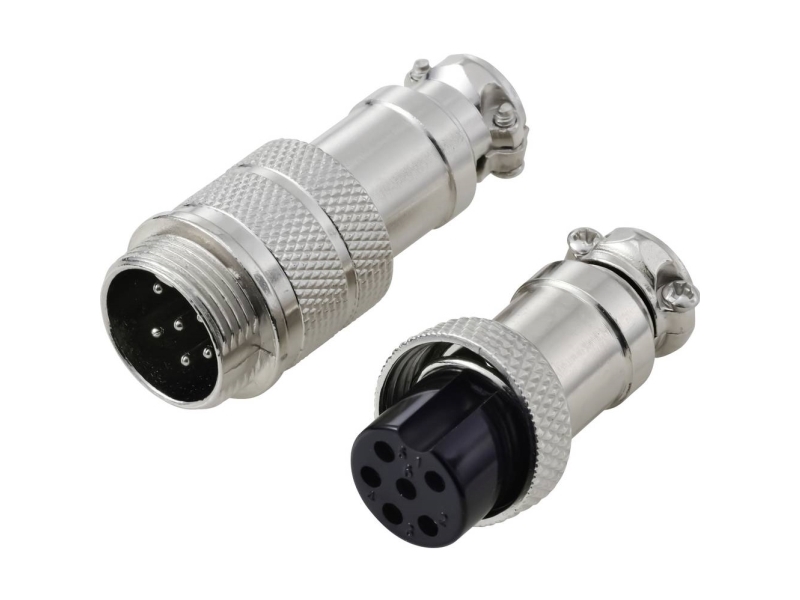 Tru Components Tc-13895612 Rundstikforbinder Stik , Bøsningskontakt Samlet Poltal: 6 Serie (Rundstikforbindelse): Gx16 1 Set