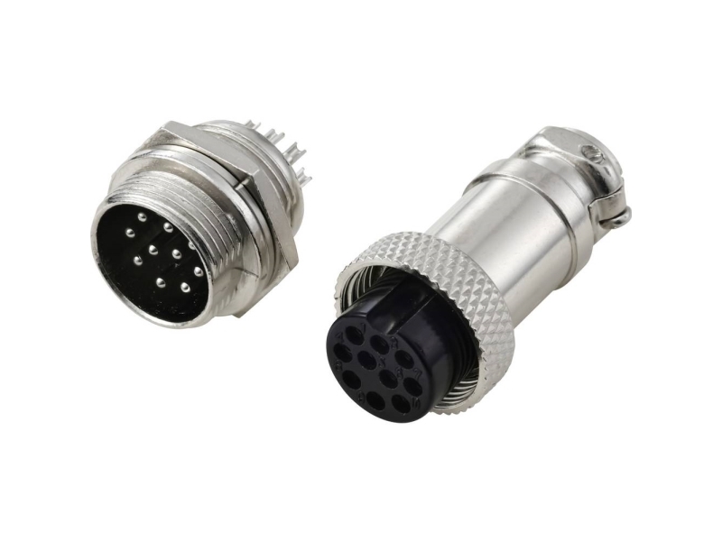 Tru Components Tc-13895664 Rundstikforbinder Stik , Bøsningskontakt Samlet Poltal: 10 Serie (Rundstikforbindelse): Gx16 1 Set