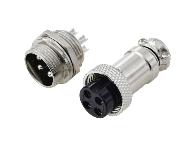 Tru Components Tc-13895640 Rundstikforbinder Stik , Bøsningskontakt Samlet Poltal: 4 Serie (Rundstikforbindelse): Gx16 1 Set