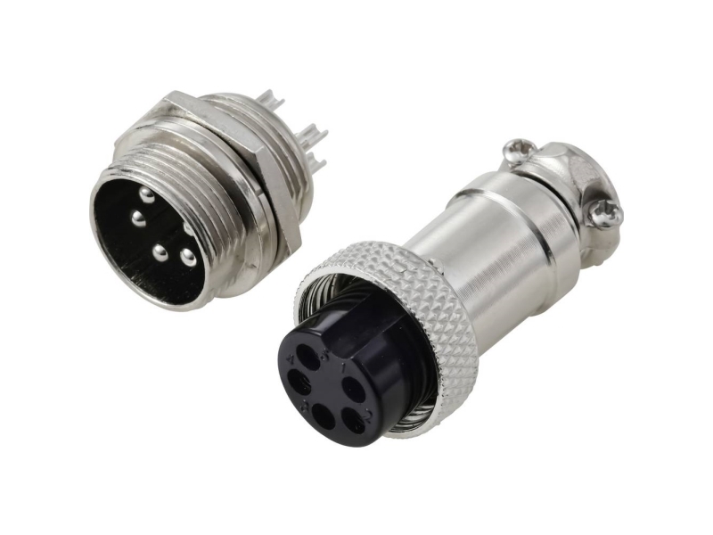 Tru Components Tc-13895644 Rundstikforbinder Stik , Bøsningskontakt Samlet Poltal: 5 Serie (Rundstikforbindelse): Gx16 1 Set
