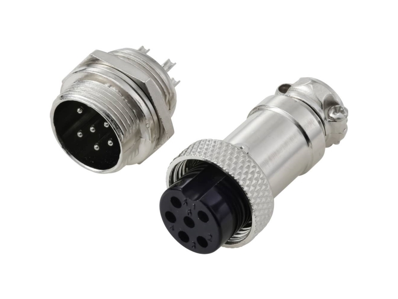 Tru Components Tc-13895648 Rundstikforbinder Stik , Bøsningskontakt Samlet Poltal: 6 Serie (Rundstikforbindelse): Gx16 1 Set