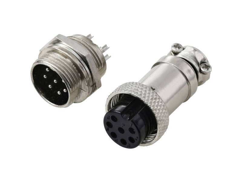 Tru Components Tc-13895652 Rundstikforbinder Stik , Bøsningskontakt Samlet Poltal: 7 Serie (Rundstikforbindelse): Gx16 1 Set
