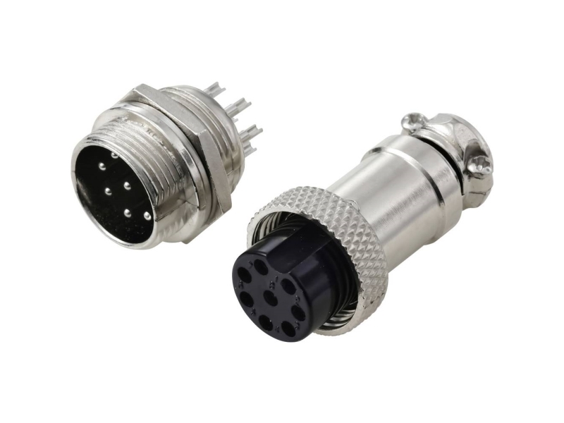 Tru Components Tc-13895656 Rundstikforbinder Stik , Bøsningskontakt Samlet Poltal: 8 Serie (Rundstikforbindelse): Gx16 1 Set