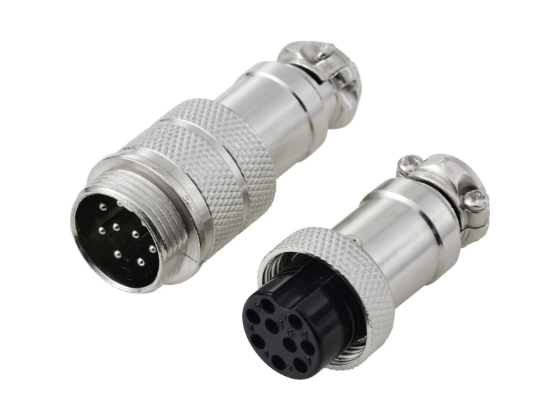 Tru Components Tc-13895624 Rundstikforbinder Stik , Bøsningskontakt Samlet Poltal: 9 Serie (Rundstikforbindelse): Gx16 1 Set