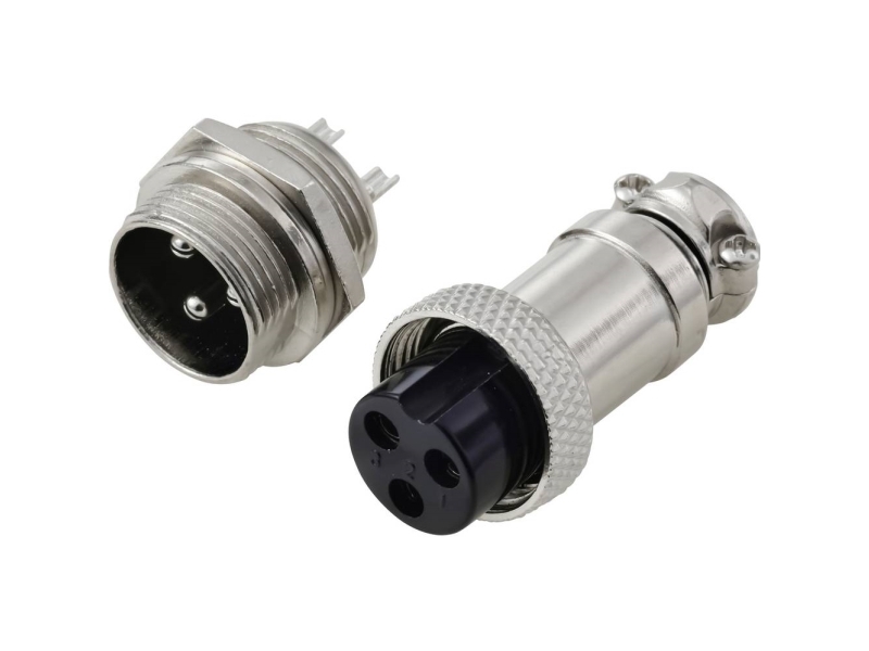 Tru Components Tc-13895636 Rundstikforbinder Stik , Bøsningskontakt Samlet Poltal: 3 Serie (Rundstikforbindelse): Gx16 1 Set
