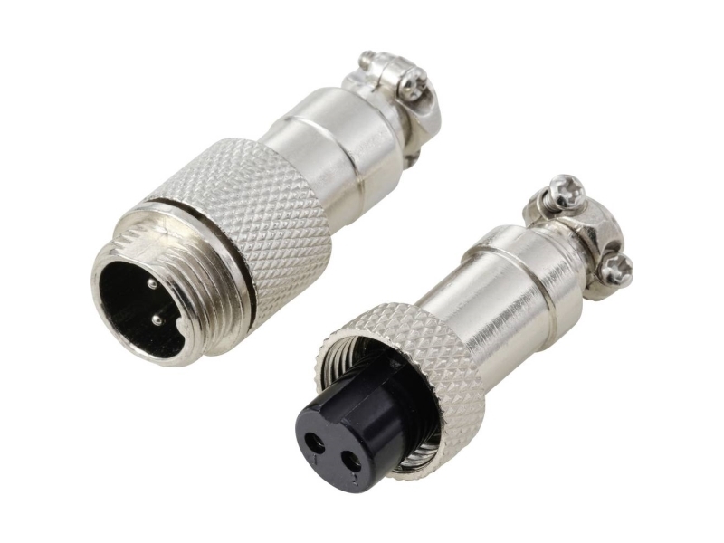 Tru Components Tc-13895556 Rundstikforbinder Stik , Bøsning Samlet Poltal: 2 Serie (Rundstikforbindelse): Gx12 1 Set
