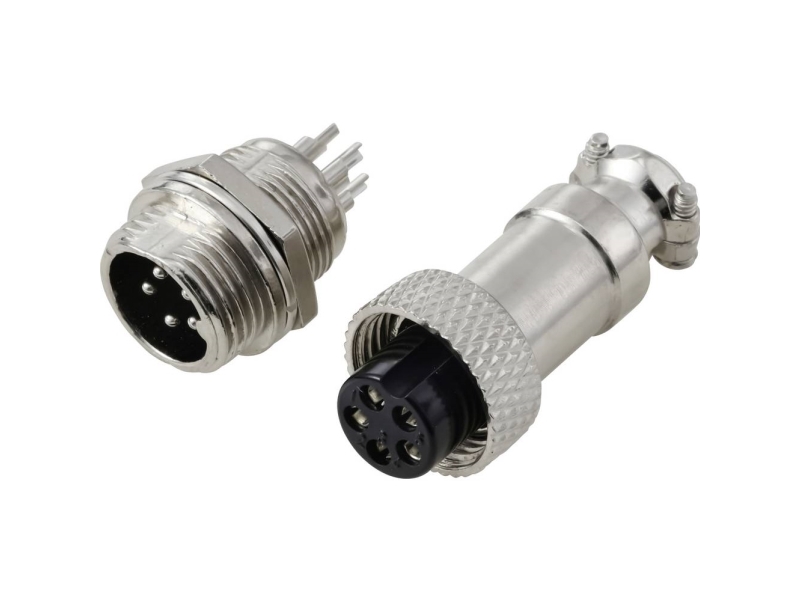 Tru Components Tc-13895588 Rundstikforbinder Stik , Bøsningskontakt Samlet Poltal: 5 Serie (Rundstikforbindelse): Gx12 1 Set