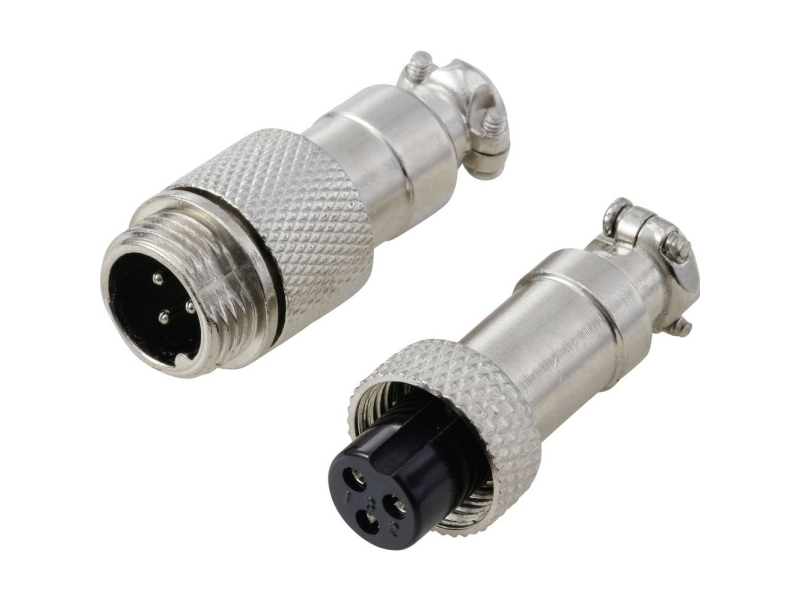Tru Components Tc-13895560 Rundstikforbinder Stik , Bøsningskontakt Samlet Poltal: 3 Serie (Rundstikforbindelse): Gx12 1 Set