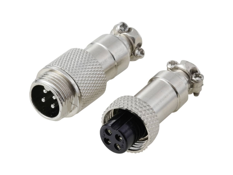 Tru Components Tc-13895564 Rundstikforbinder Stik , Bøsningskontakt Samlet Poltal: 4 Serie (Rundstikforbindelse): Gx12 1 Set