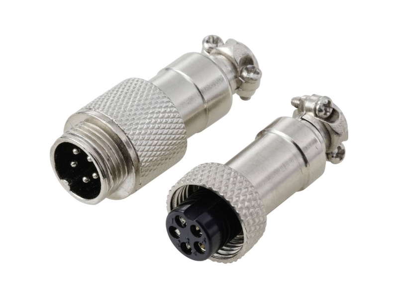 Tru Components Tc-13895568 Rundstikforbinder Stik , Bøsningskontakt Samlet Poltal: 5 Serie (Rundstikforbindelse): Gx12 1 Set