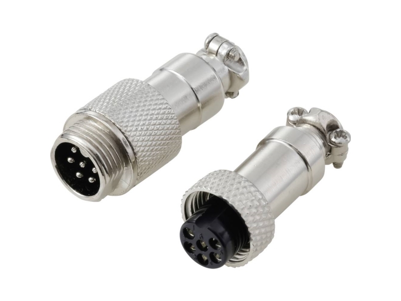 Tru Components Tc-13895572 Rundstikforbinder Stik , Bøsningskontakt Samlet Poltal: 6 Serie (Rundstikforbindelse): Gx12 1 Set