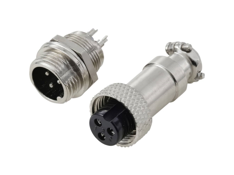 Tru Components Tc-13895580 Rundstikforbinder Stik , Bøsningskontakt Samlet Poltal: 3 Serie (Rundstikforbindelse): Gx12 1 Set