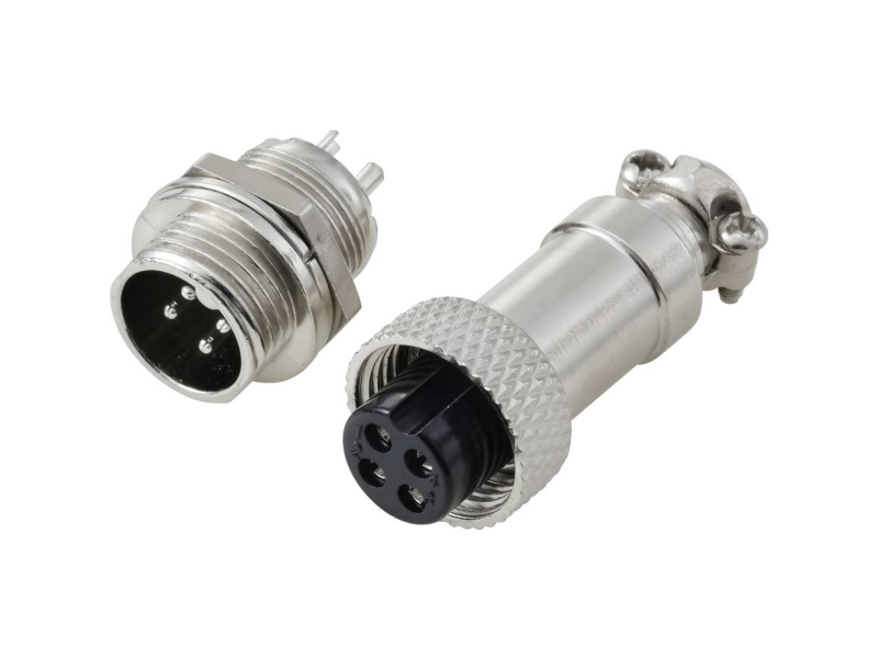 Tru Components Tc-13895584 Rundstikforbinder Stik , Bøsningskontakt Samlet Poltal: 4 Serie (Rundstikforbindelse): Gx12 1 Set