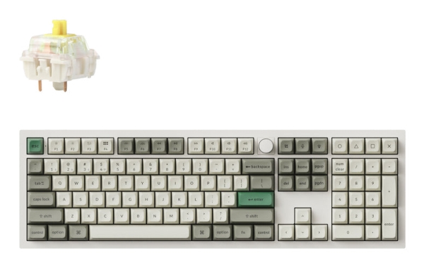 Keychron Q6 Max, Kabel & Trådløs, Usb + Rf Wireless + Bluetooth, Mekanisk, Qwerty, Rgb Led, Hvid