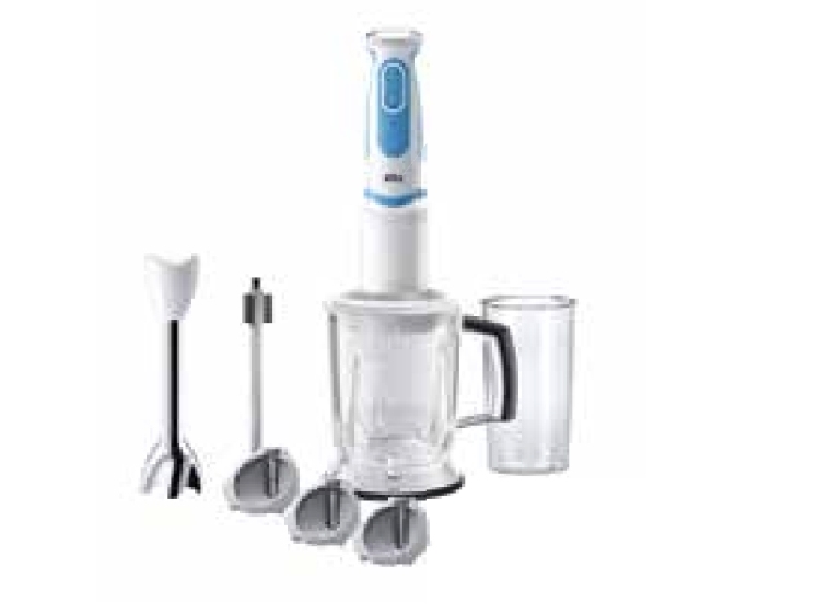 Braun Multiquick 5 Mq 5260, Pürierstab, 1,25 L, Pulsfunktion, 1,2 M, 1000 W, Weiß, Blau