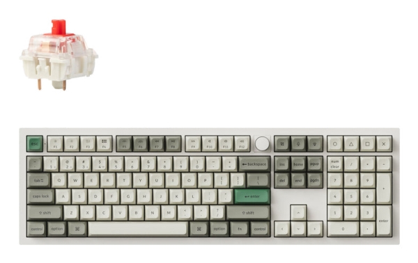 Keychron Q6 Max, Kabel & trådløs, USB + RF Wireless + Bluetooth, Mekanisk, QWERTY, RGB LED, Hvid