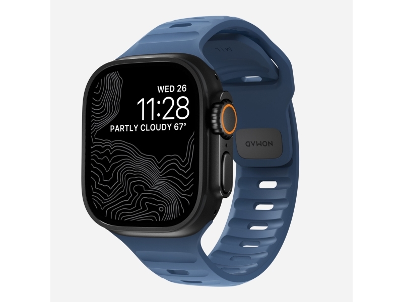 Nomad Sport Band, Band, Smartwatch, Blå, Apple, Ultra / 46Mm, Gummi