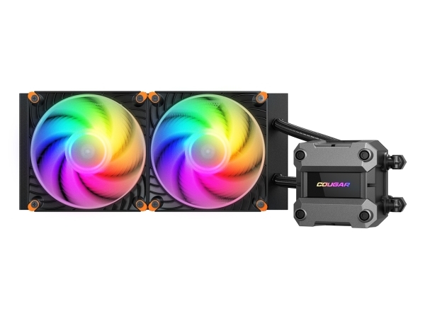 Cougar Cpu Wasserkühlung Poseidon Ultra 240, Argb, Schwarz, All-In-One-Flüssigkeitskühler, 12 Cm, 500 Rpm, 2200 Rpm, Schwarz