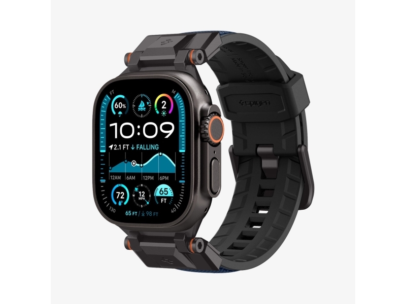 Spigen Durapro Armor, Band, Smartwatch, Marineblå, Apple, Apple Watch Ultra (49/46/45/44/42 Mm), Nylon, Termoplastisk Polyurethan (Tpu)