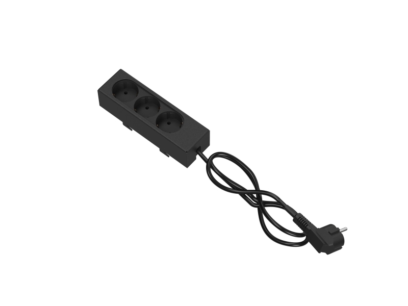 Sms Smart Media Solutions 16-110-1, 3 M, Indendørs, Type F, Type F, Sort, 3 Ac Stikkontakt(Er)