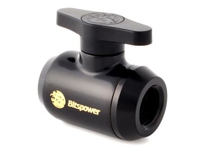 Bitspower - Ventil til væskekølesystem - med håndtag - mat sort