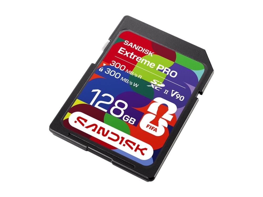 Sandisk Extreme Pro - Fifa World Cup 2026 Edition Flashhukommelseskort - 128 Gb - Video Class V90 / Uhs-Ii - Sdxc Uhs-Ii