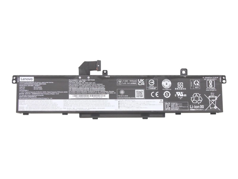 Lenovo - Batteri Til Bærbar Computer - Litiumion - 6-Cellet - 8120 Mah - 94 Wh - Fru - For Thinkpad P15 Gen 1 P15 Gen 2 P17 Gen 1 P17 Gen 2