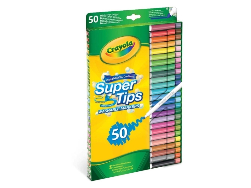 Crayola Super Tips Flamastry mazaki dla dzieci zmywalne 50szt.