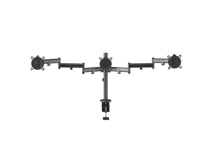 One For All Dm2310 Tischhalterung Für 3 Monitore 13-27, Max 8Kg, Vesa 75X75-100X100, Schwarz