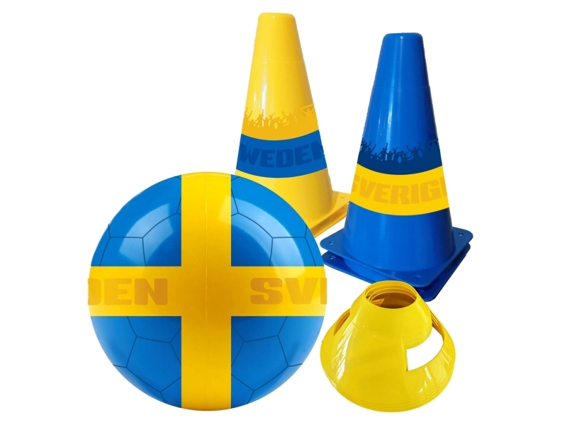Fotbollsset SVERIGE  - Boll och Koner