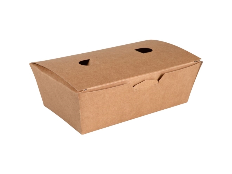 Take away -rasia, ABENA Gastro, 14,5x8x5,3cm, 620 ml, ruskea, pahvi, kannellinen - (5 kpl)