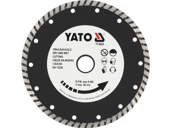 Yato YT-6024 turbodiamantskiva – 180 mm | Verktyg & Verkstad - Handverktyg - Tillbehör til Handverktyg | GameStuff