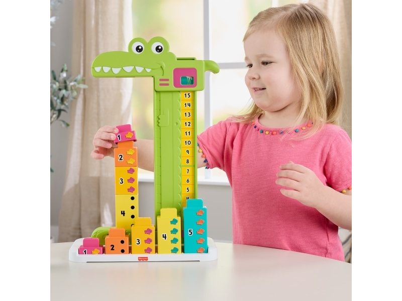 Alligator-stablelegetøj, tal- og matematiksjov, 38 cm