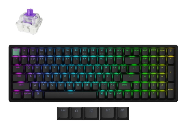 Keychron K4 He, Kabel & Trådløs, Usb + Rf Wireless + Bluetooth, Magnetic-Mechanical Key Switch, Qwerty, Rgb Led, Sort