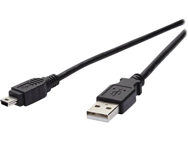 Vivanco Vvitusbmini18mmk, 1,8 M, Usb A, Mini-Usb B, Usb 2.0, Sort