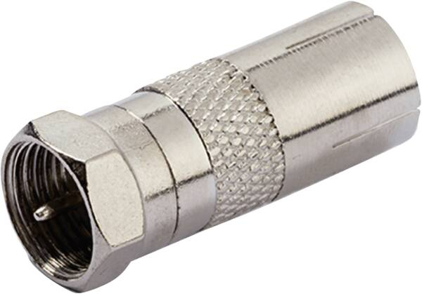 Vivanco F Antennenanschlussadapter - Silber, F-Typ, F-Typ, F-Typ, Männlich, Weiblich, Silber